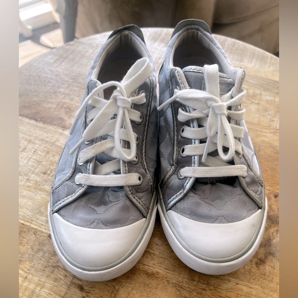 Coach Barrett Silver Grey and White Women's Sneakers Size 6